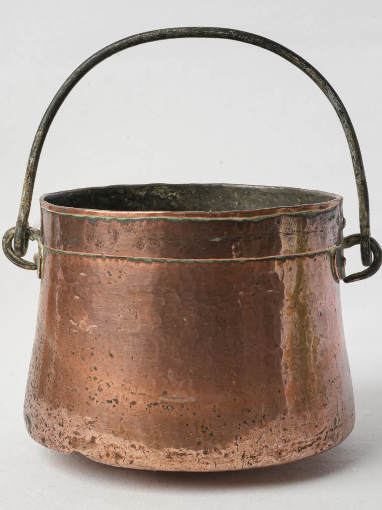 Aged patina French cooking cauldron  