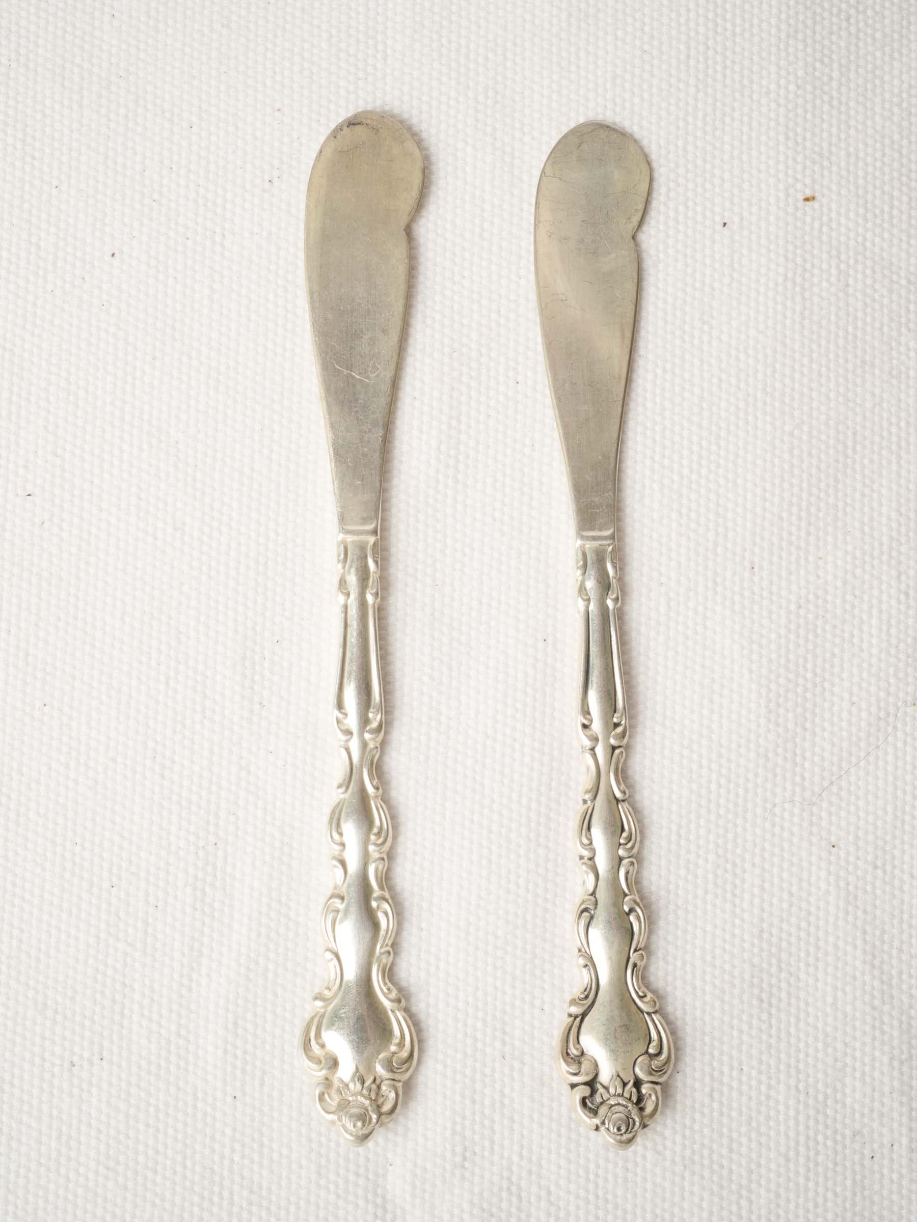 Pair of Vintage American Silverplate Butter Knives