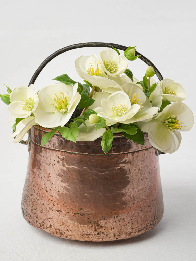 Rustic antique copper cooking cauldron  