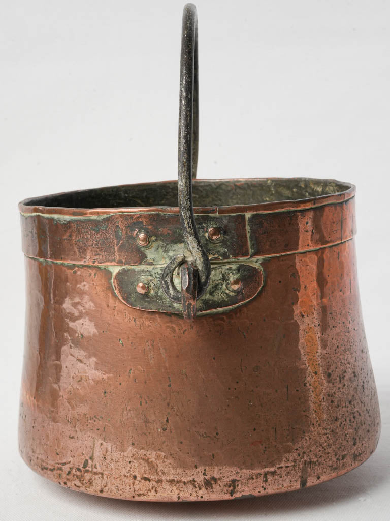 Hand-hammered rustic copper cauldron  