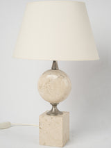 Vintage white travertine table lamp