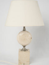 Natural travertine nickel-plated lamp