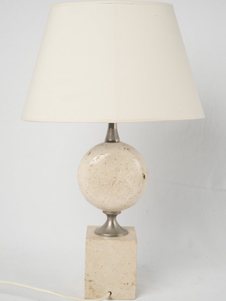Natural travertine nickel-plated lamp