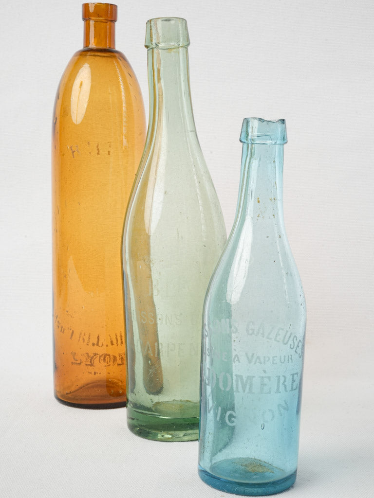 Elegant tinted glass bottles set
