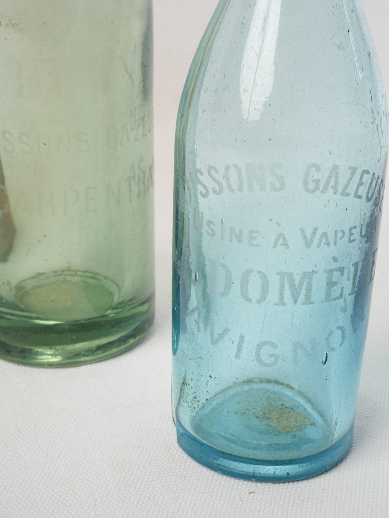 Mouth-blown sculptural French bottles
