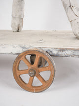 Antique French wooden horse on wheels 30¼"