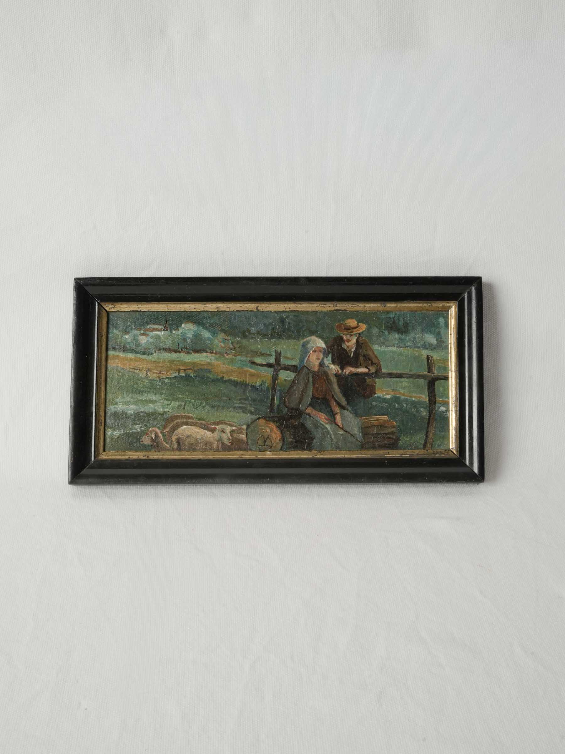Delicate late-century oil painting