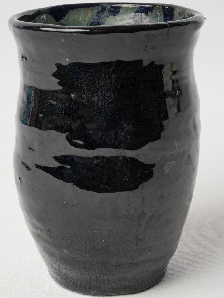 Mid-century glossy blue vase