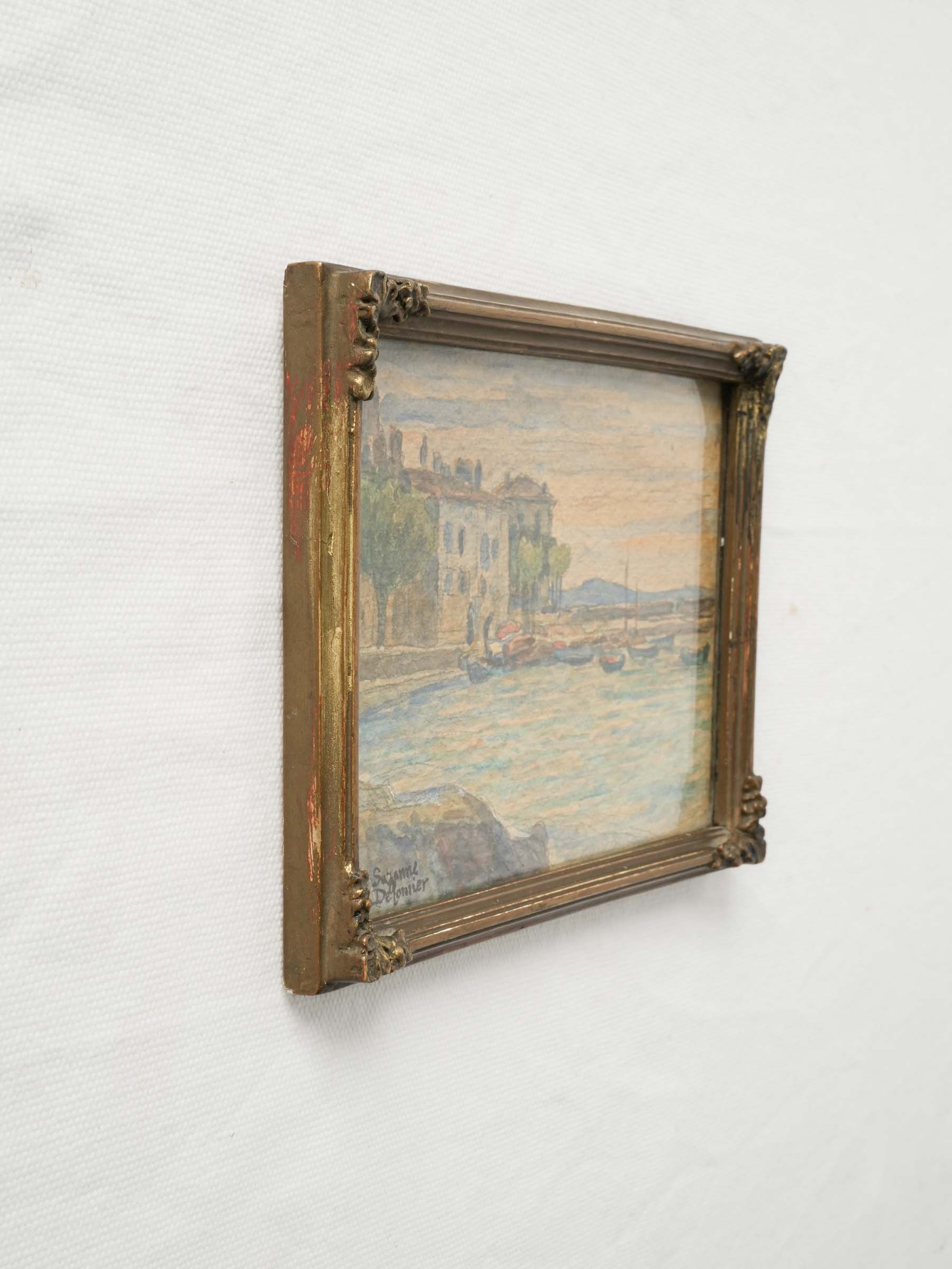 Light-toned impressionist coastal scene