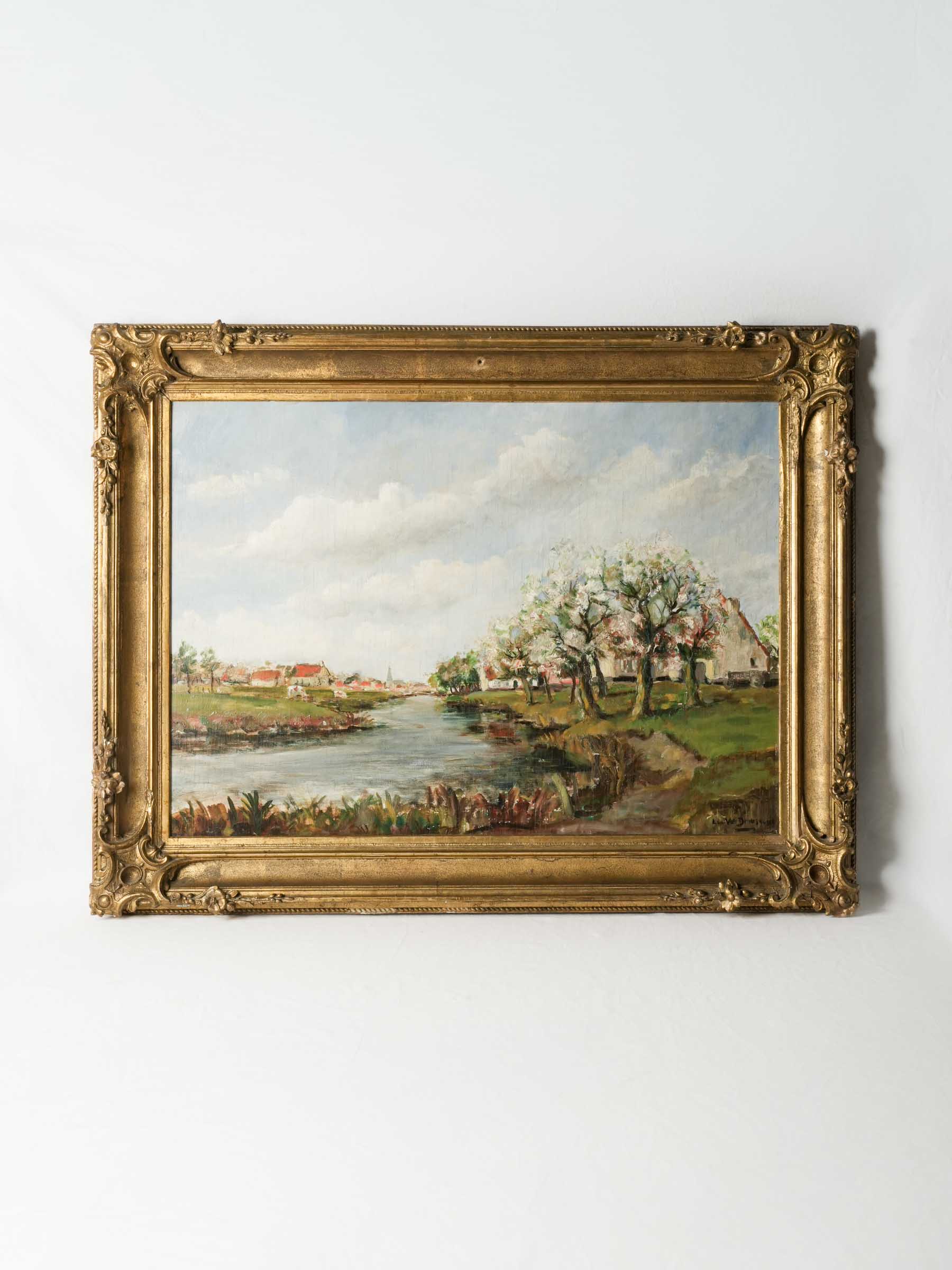 Atmospheric vintage oil painting.
