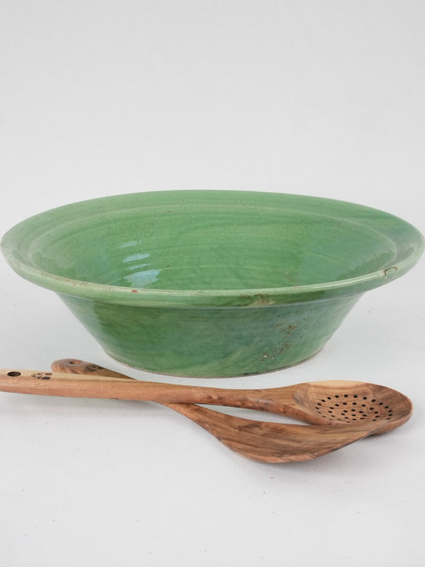 Vintage French solid green salad bowl