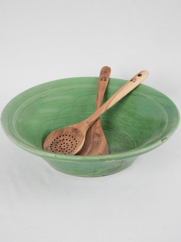 Antique green glazed Provencal Tian bowl
