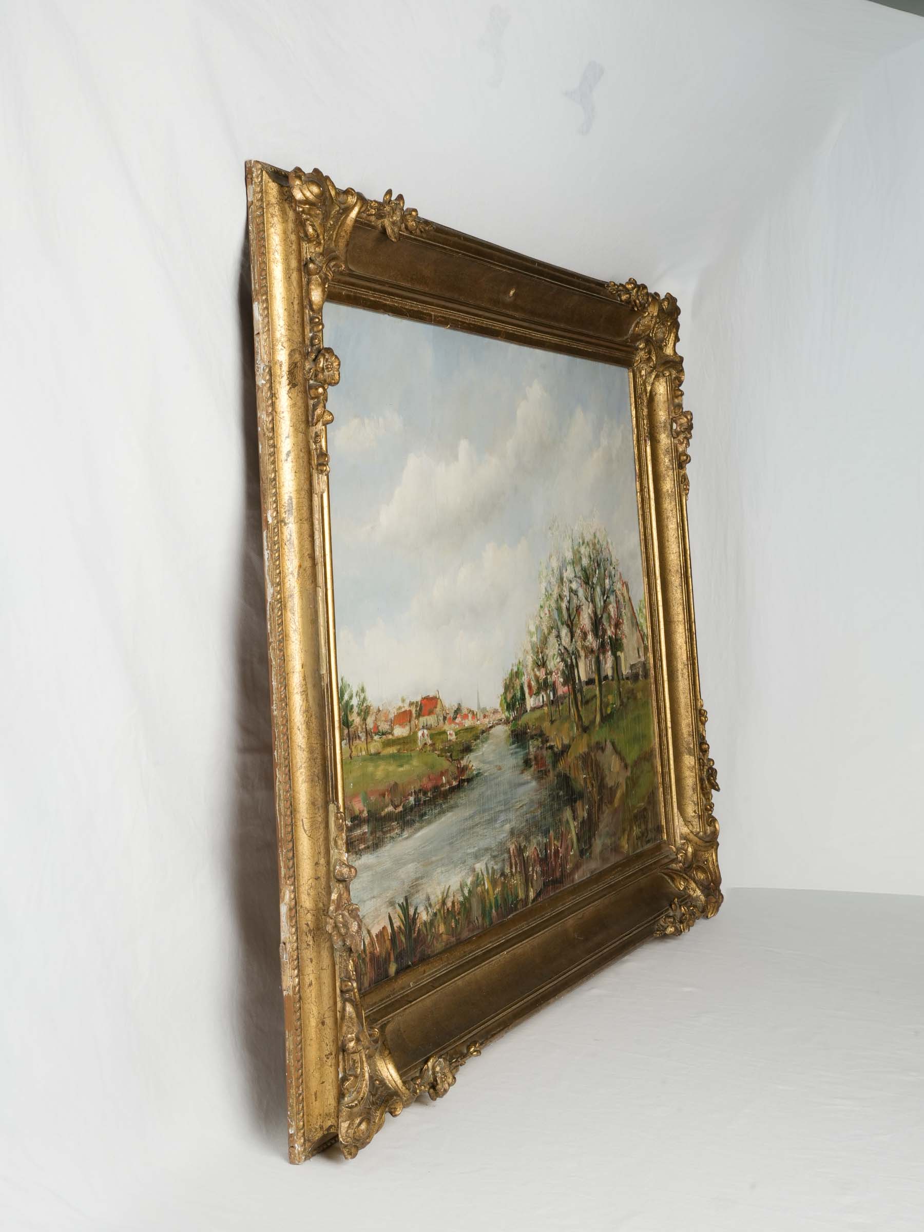 Large decorative landscape painting.
