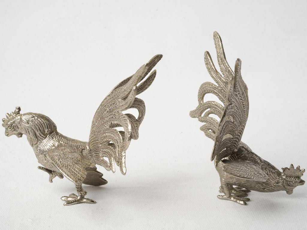Unique vintage decor cockerel sculptures