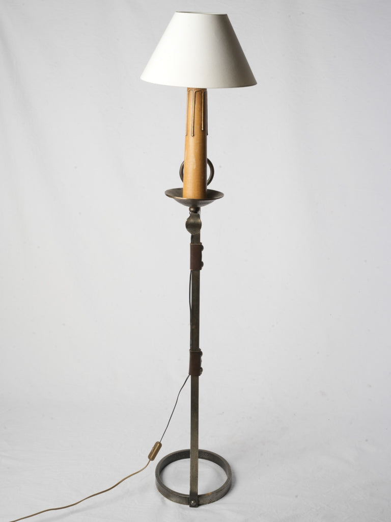 Richly oxidized vintage iron lamp