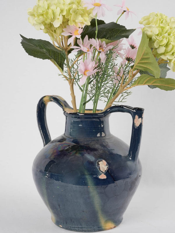 Antique opalescent Provencal ceramic cruche