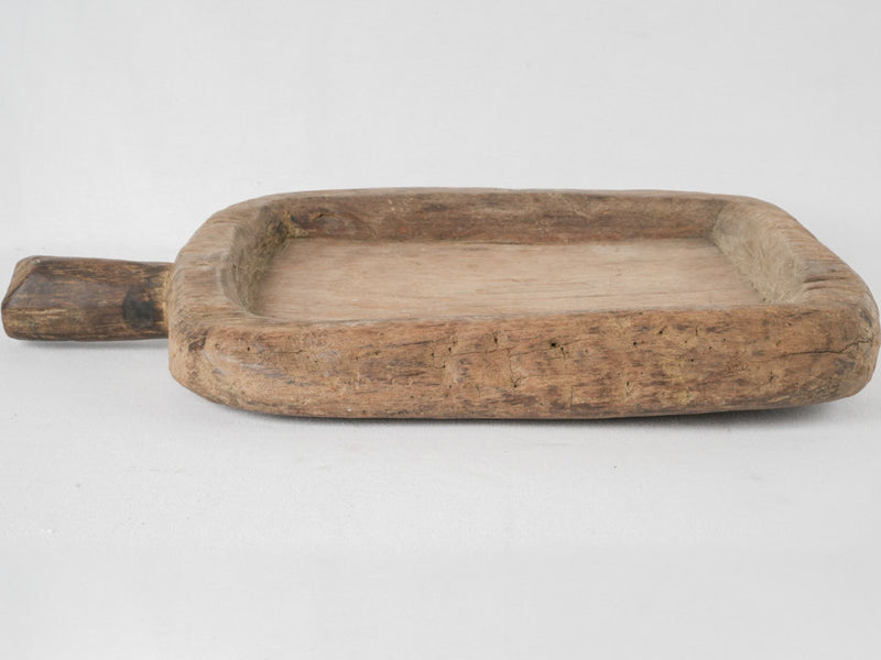 Large trough-shaped French wooden serving board
