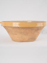 Large antique French yellow Tian bowl 18½"