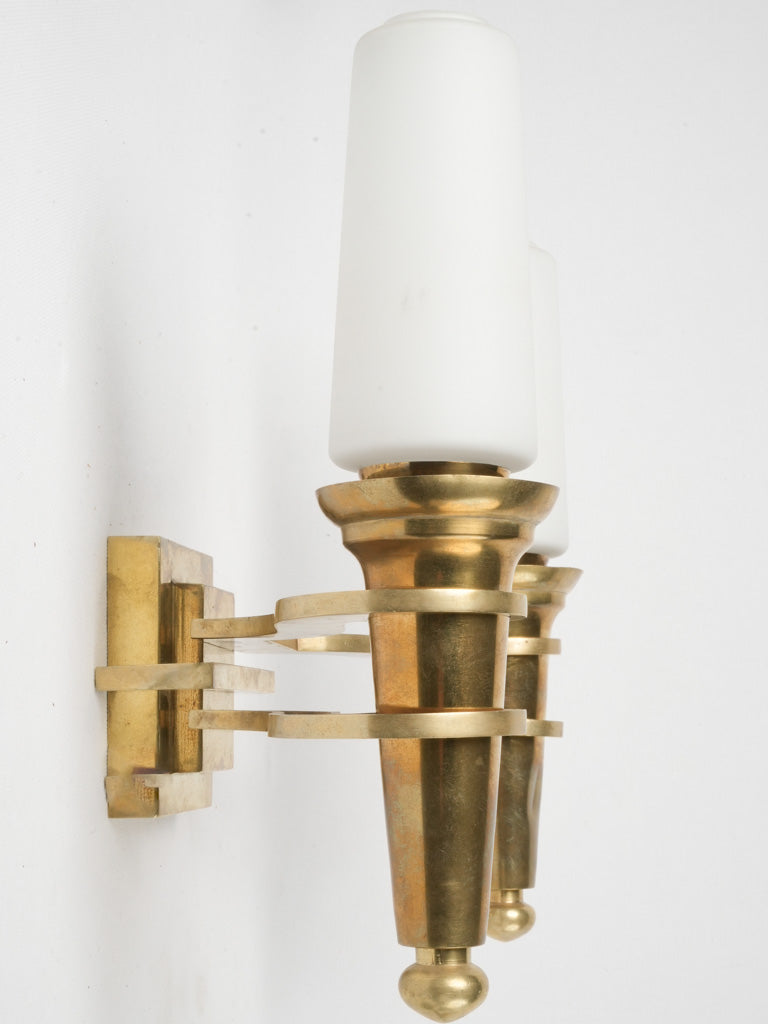 Timeless Opaline Shades Bronze Sconce