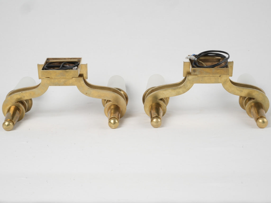 Sophisticated Aged Brass Torch Sconces
