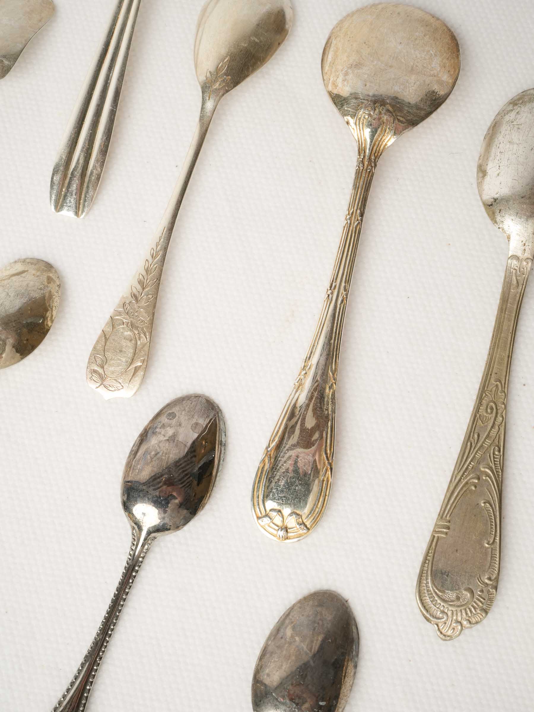 Collection of 10 Antique Teaspoons w/ Mixed Patterns