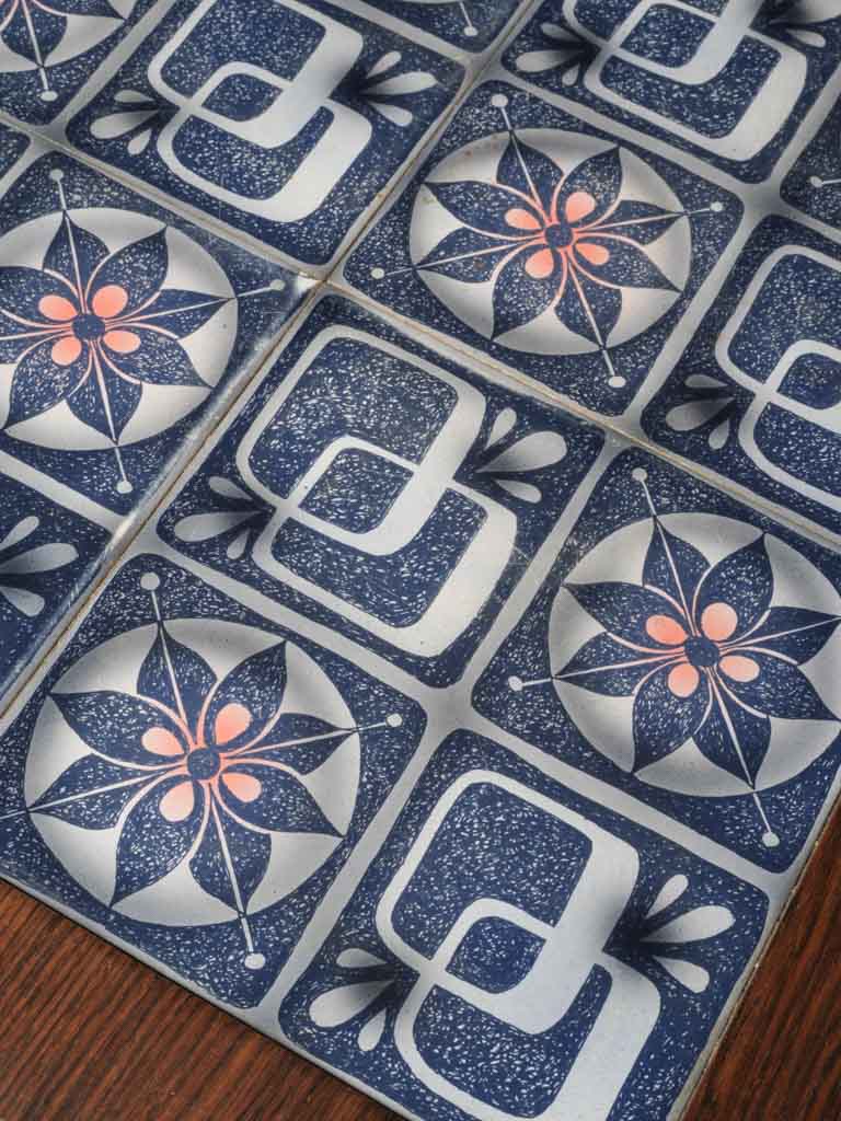 Colorful graphic grid-tile tabletop