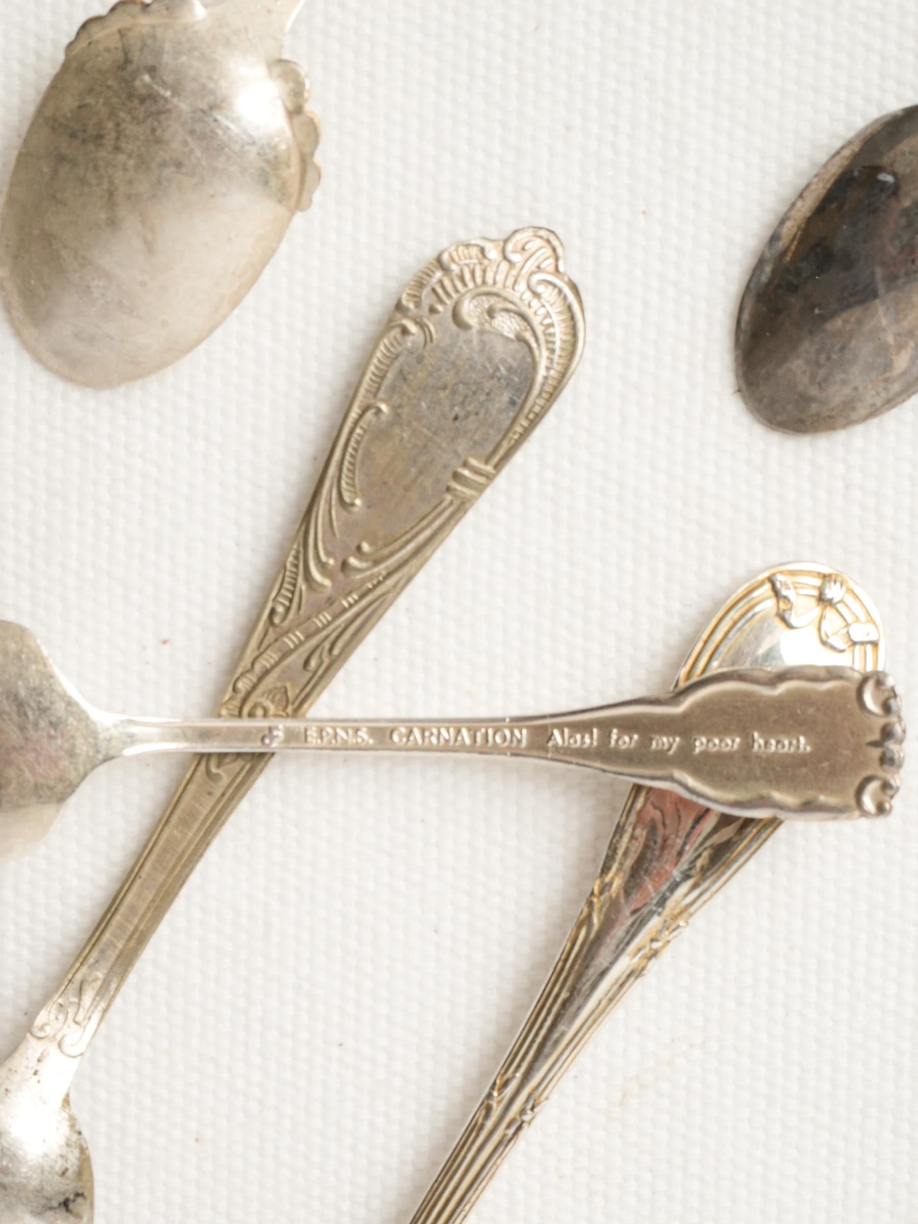 Collection of 10 Antique Teaspoons w/ Mixed Patterns