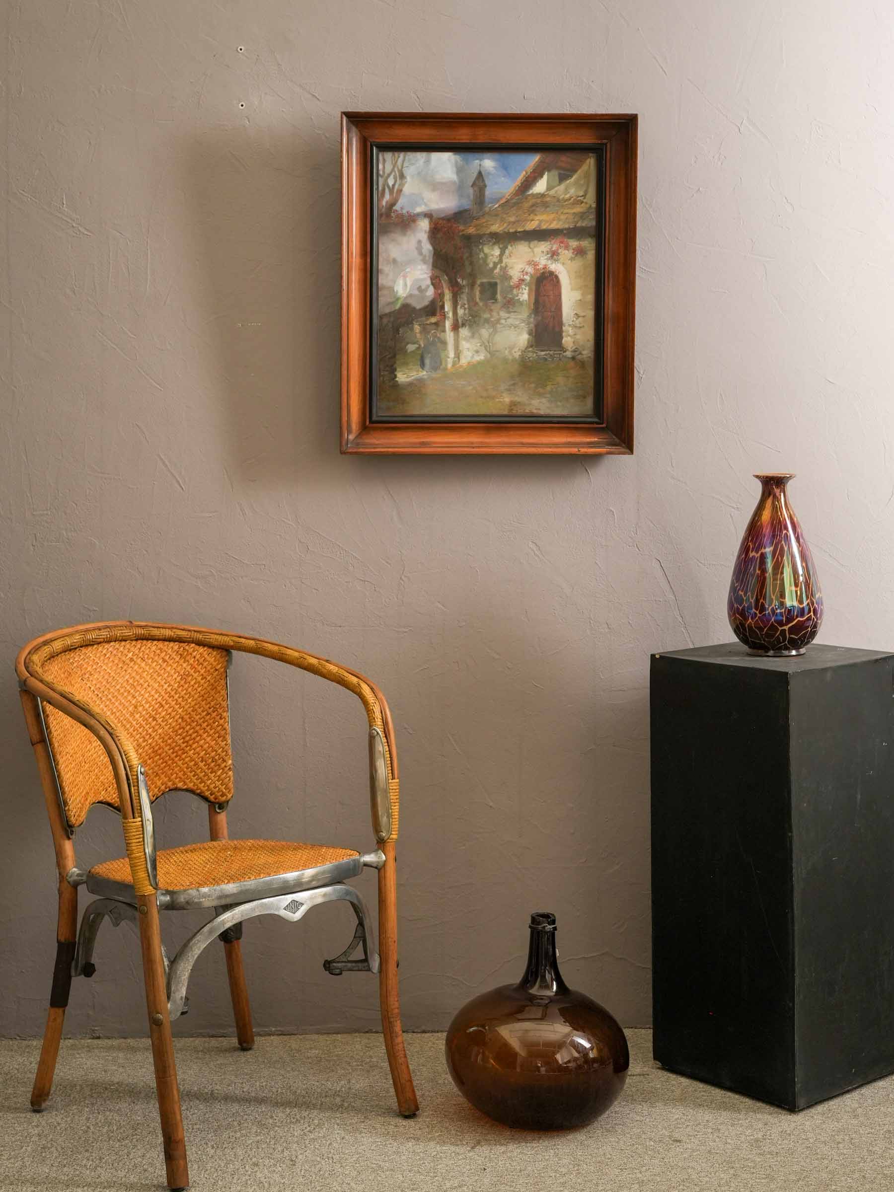Antique village artwork