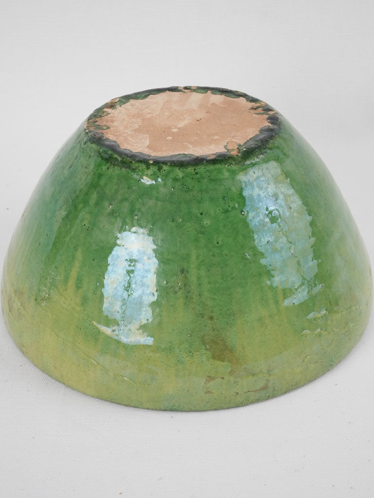 Medium French green & yellow salad/fruit bowl 13"