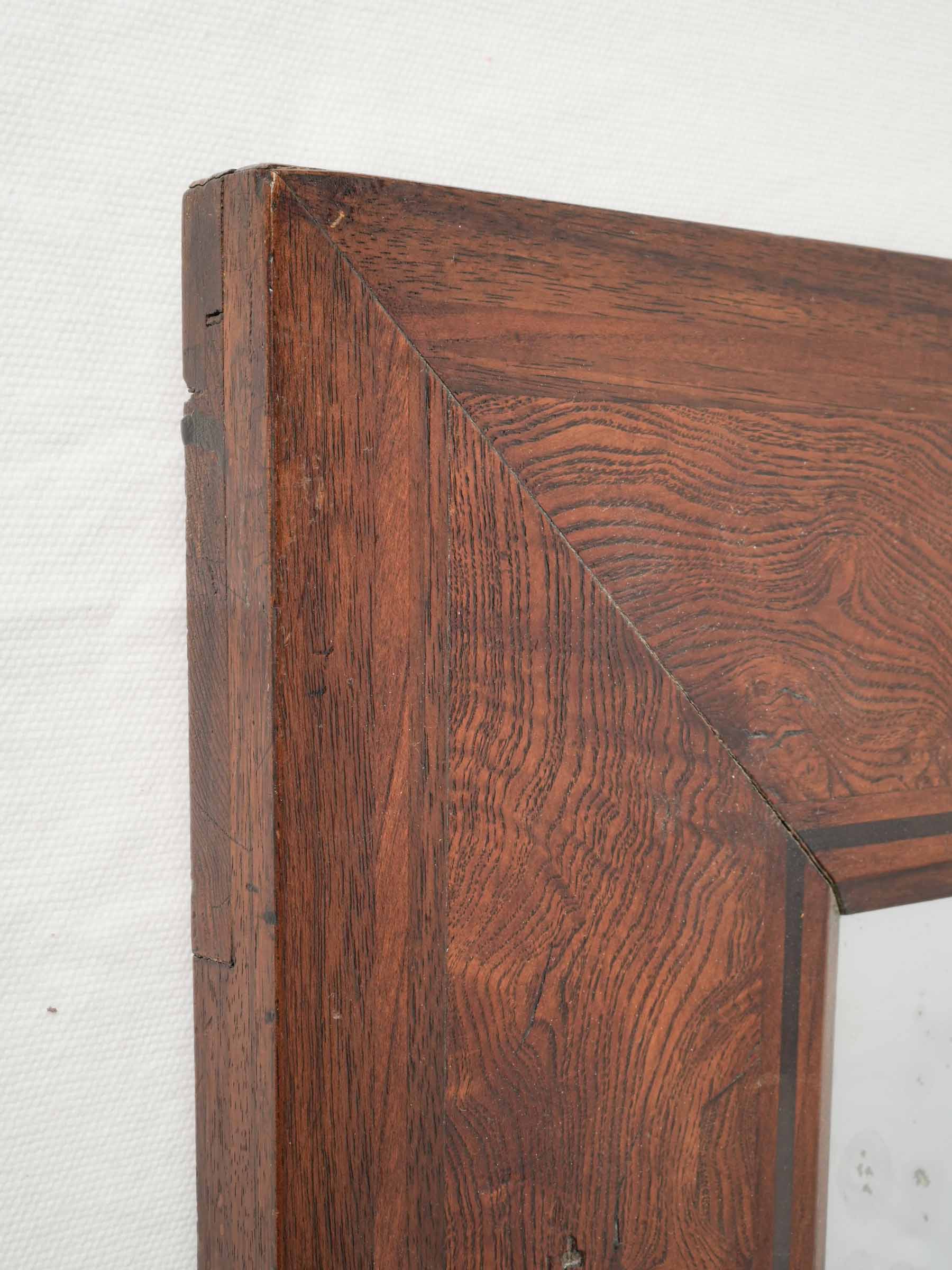 Beautifully figured wooden small mirror 