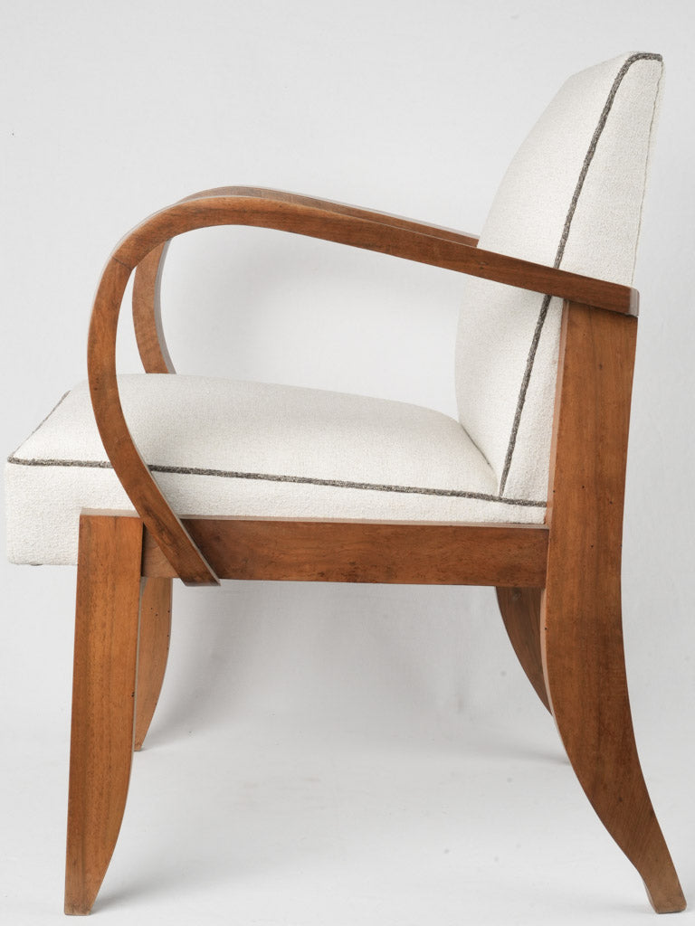 Classy French walnut Art Deco armchair