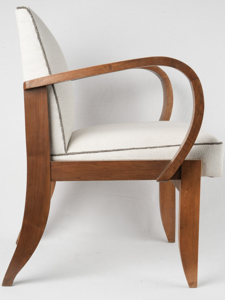 Stylish 1930s walnut French armchair