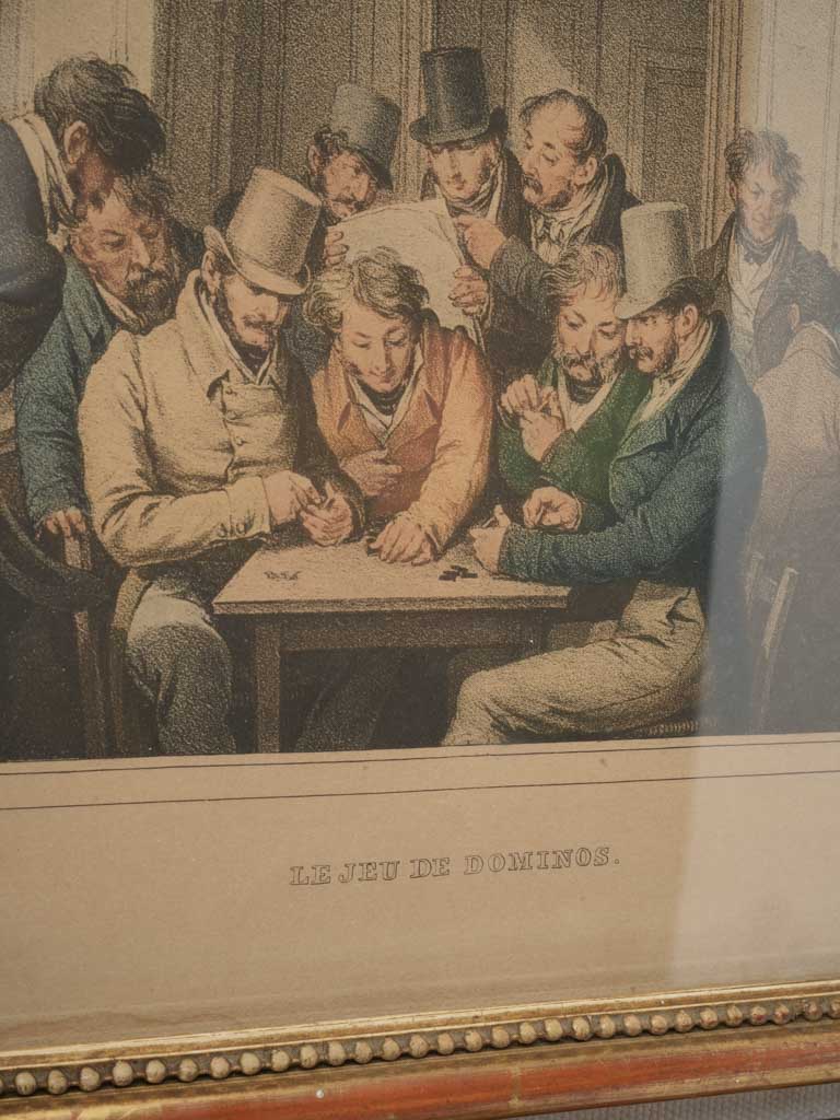Intimate dominos scene antique artwork
