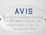 Porcelain oval sign - factory rules - 1930s - 7½" x 15¼"