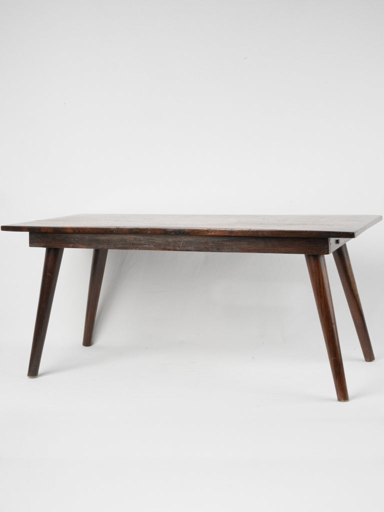 Low table featuring decorative 19th-century wood panel top w/ Asian-in