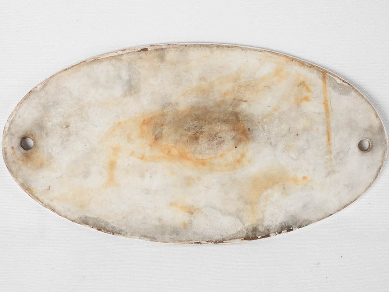 Porcelain oval sign - factory rules - 1930s - 7½" x 15¼"
