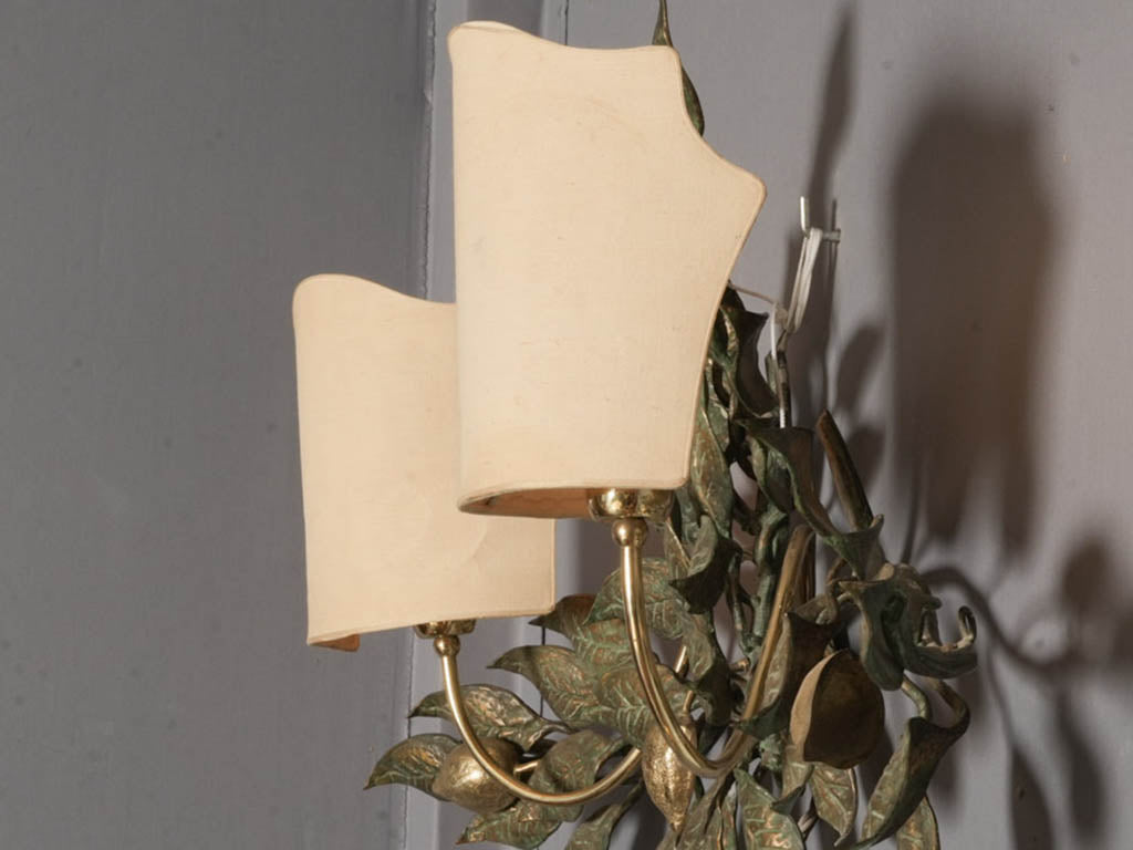 Detailed metalwork lemon branch light