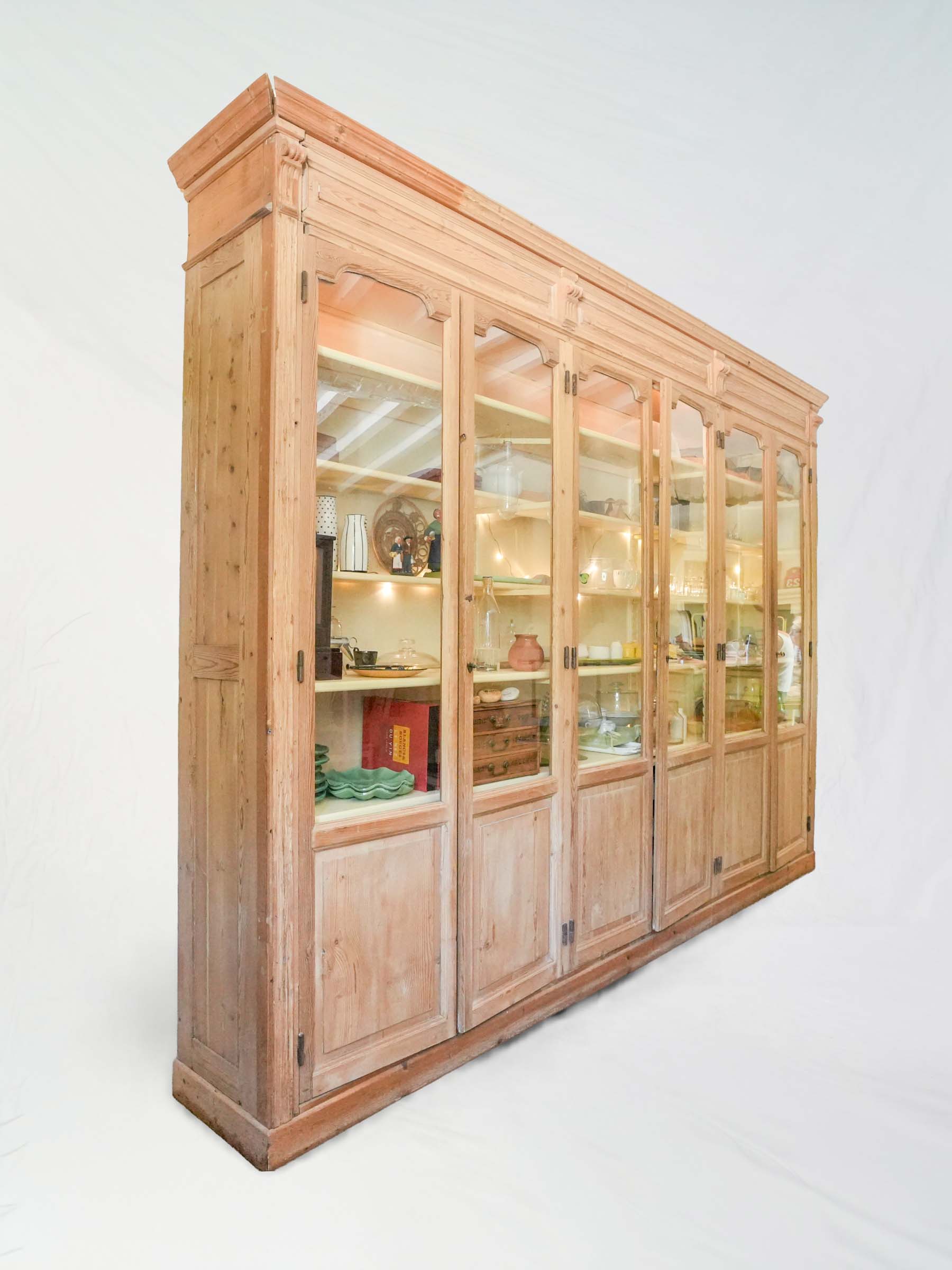 Large 19th century vitrine w/ 6 doors