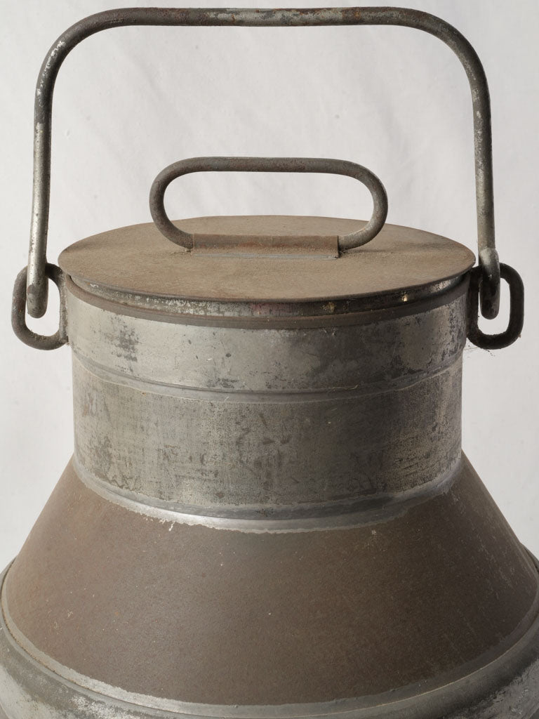 Aged patina French milk churn