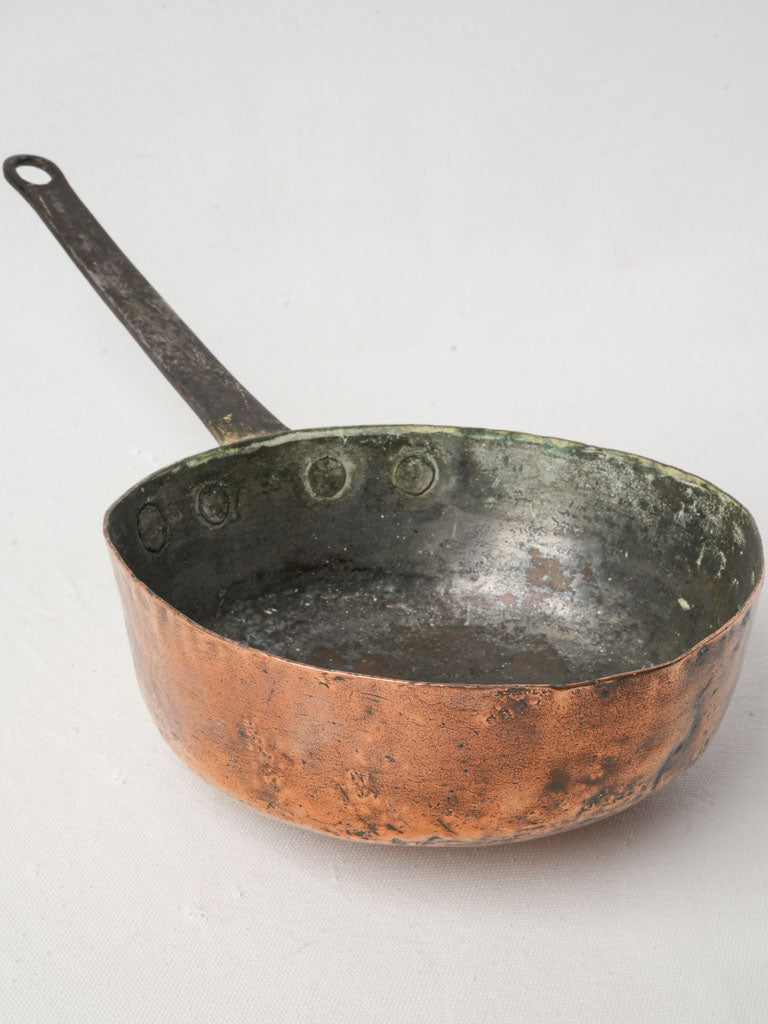 Aged French copper cookware