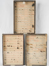Antique French wooden insect specimen display cases
