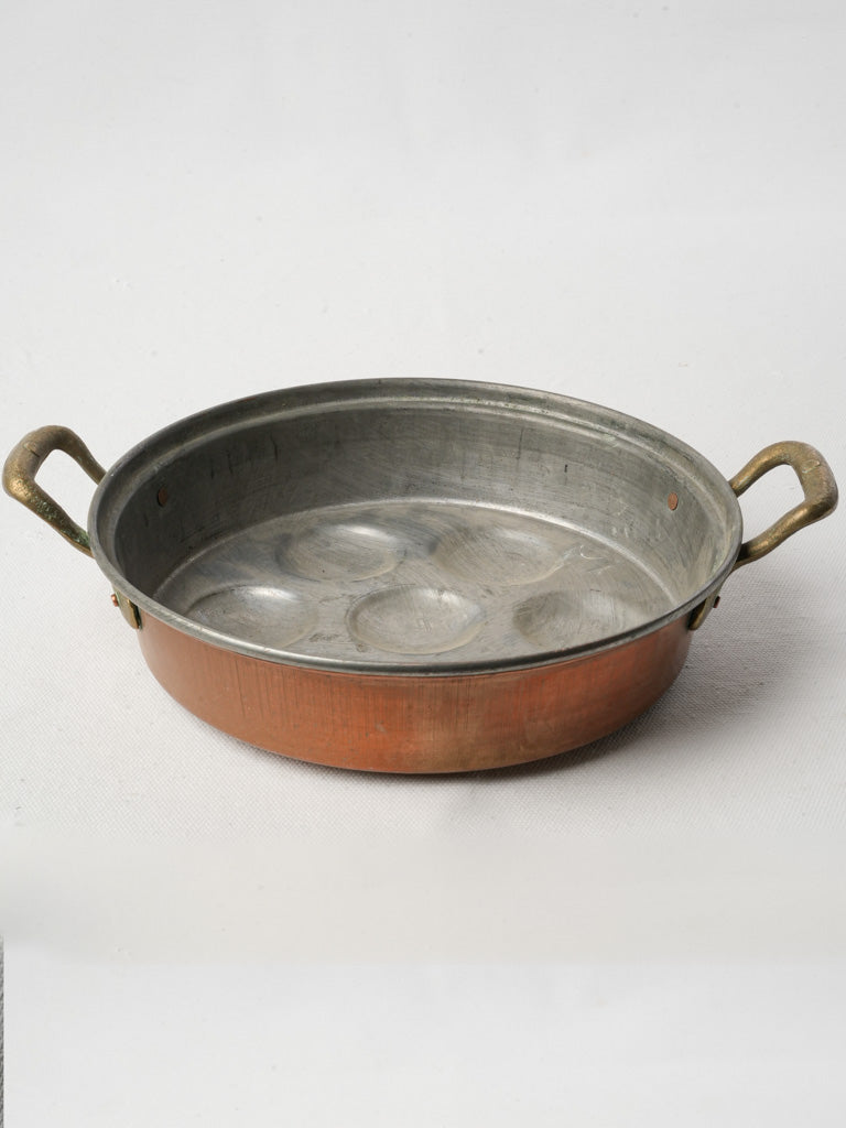 Vintage French copper poaching pan  