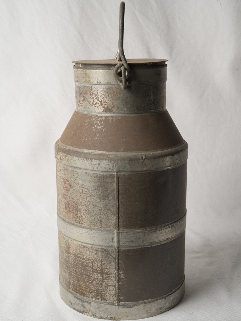 Authentic French dairy tinplate churn