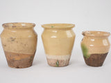 Antique French set of three little pots - 5½"