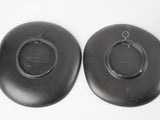 3 freeform black plates w/ still life - Giraud Vallauris - 10¾"