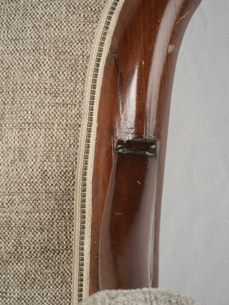Brass caster mahogany armchair 