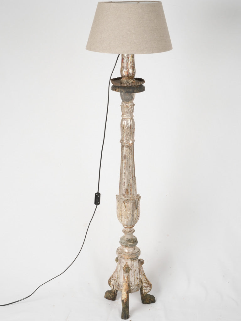 Antique silver gilt floor lamp