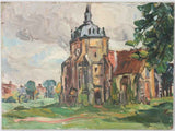 Little vintage painting of a church 6¾" x 9½"