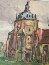 Little vintage painting of a church 6¾" x 9½"