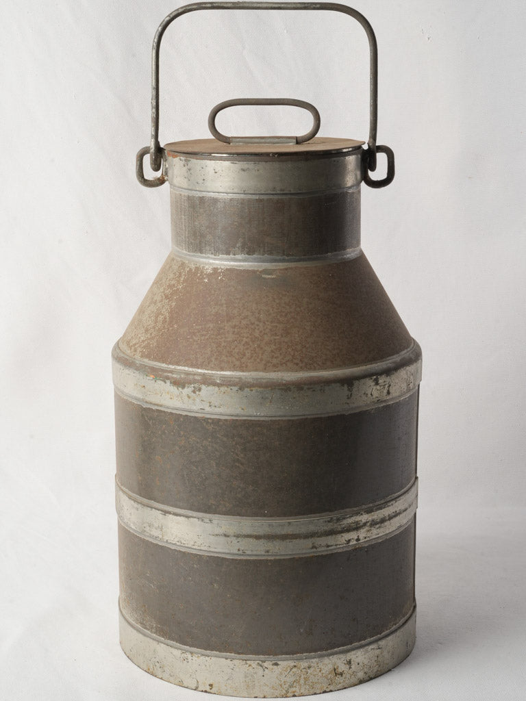 Antique French tinplate milk churn